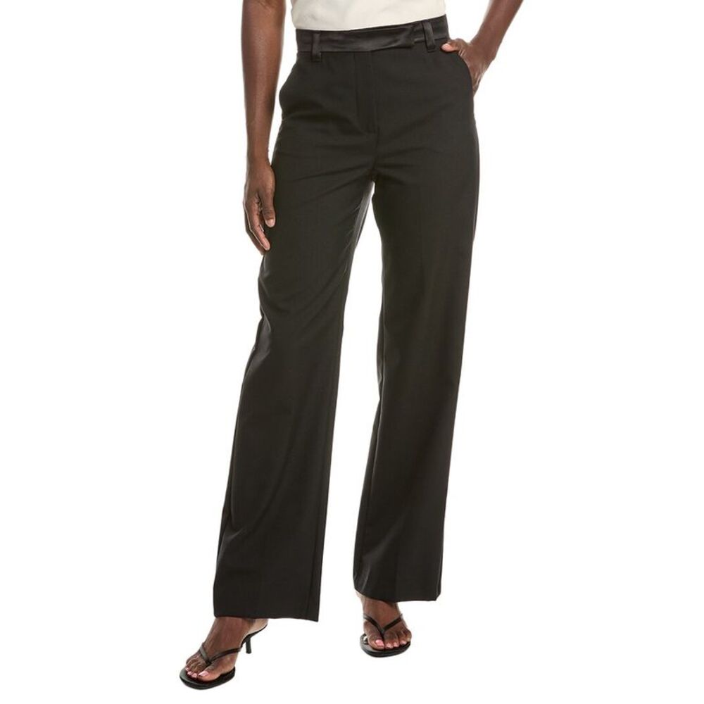 Max Mara Womens Weekend  Break Wool Long Trouser, Black